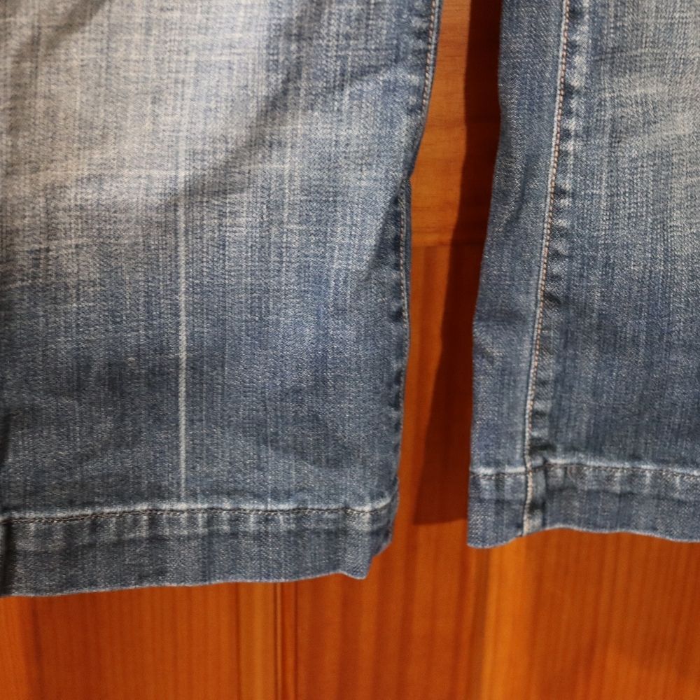 7 For All Mankind Blue Ankle Cropped Wide Leg Y2k Jeans 28 - Picture 8 of 13
